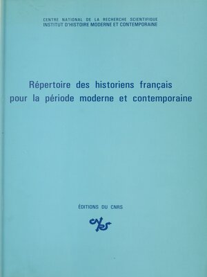 cover image of Répertoire des historiens français pour la période moderne et contemporaine